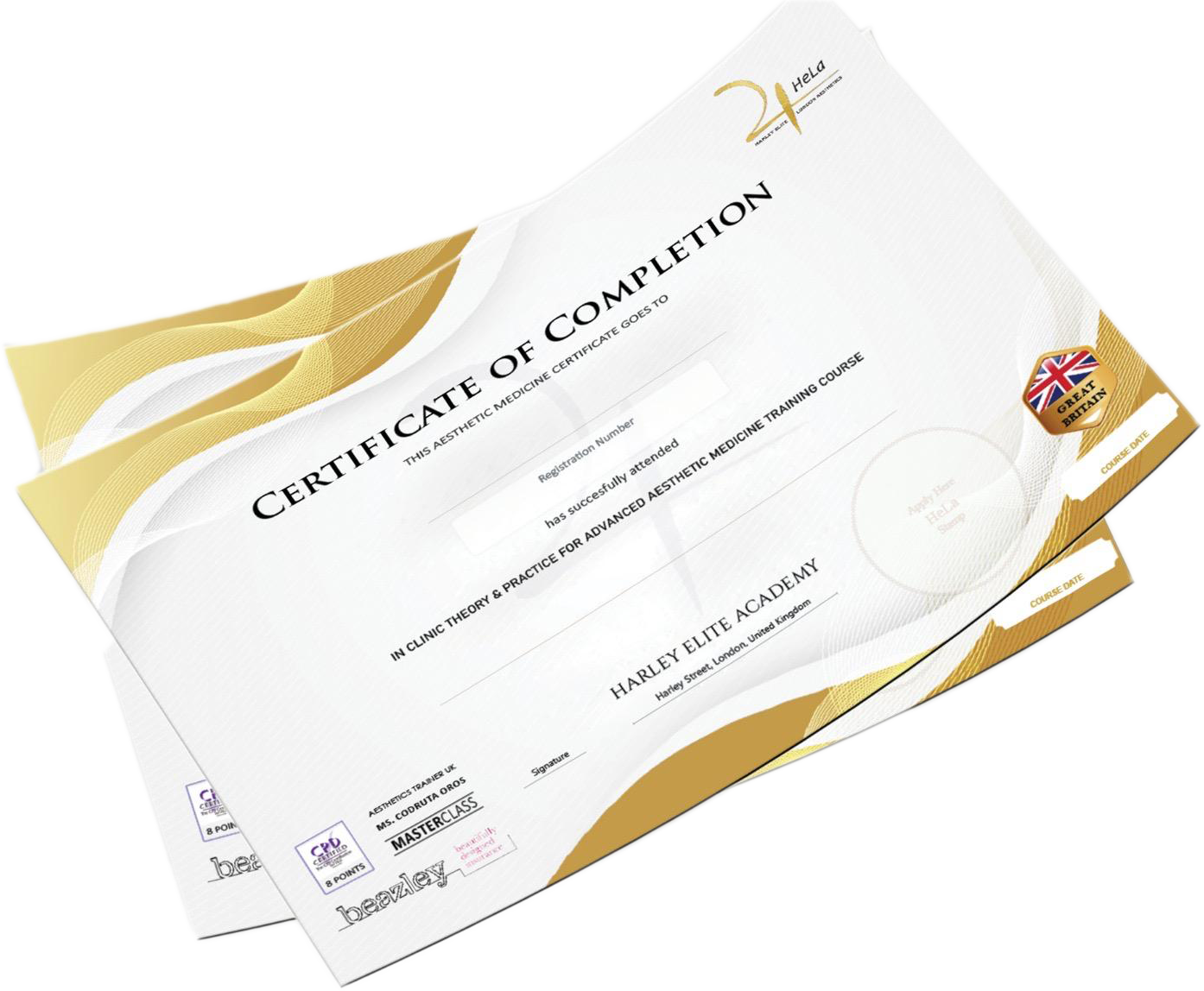 HeLa certificate design